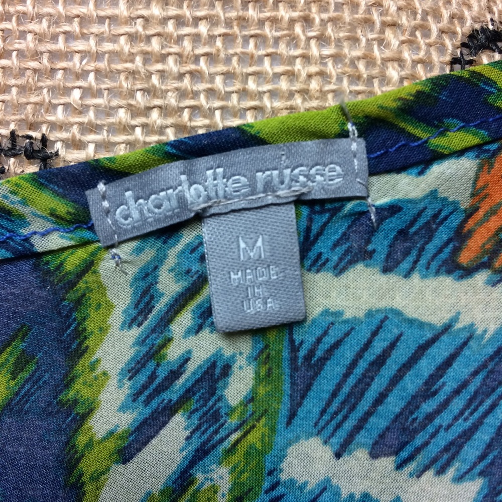 NWOT Sheer Patterned Cold Shoulder Blouse - Picture 5 of 5